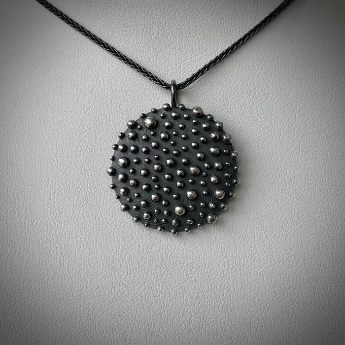 Dahlia Kanner Necklaces Bumpy Shield Pendant Necklace