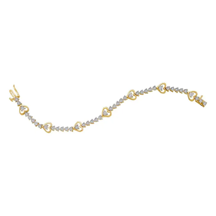 mayamila Bracelets 925 Sterling Silver Heart Love Diamond Tennis Bracelet 12CT