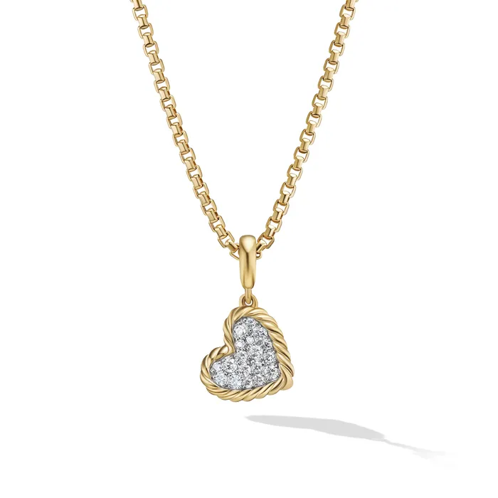 David Yurman Necklaces DY Elements Heart Pendant in 18K Yellow Gold with Diamonds 126mm David Yurman Necklaces DY Elements Heart Pendant in 18K Yellow Gold with Diamonds 126mm