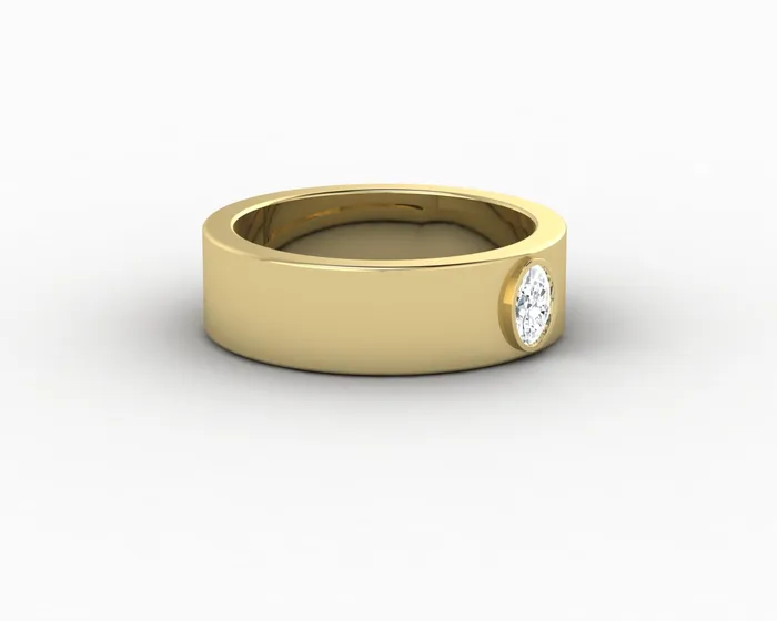 Rings Sapheena Jewelry Icarus 6mm Oval Cut Moissanite Mens Wedding Band