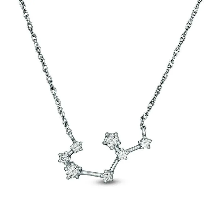 02 CT TW Natural Diamond Sagittarius Constellation Necklace in Sterling Silver Goldia Necklaces