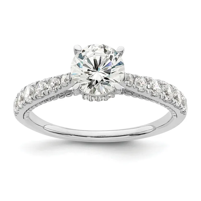 100ct CZ Solid Real 14K White Gold Engagement Ring Goldia Rings