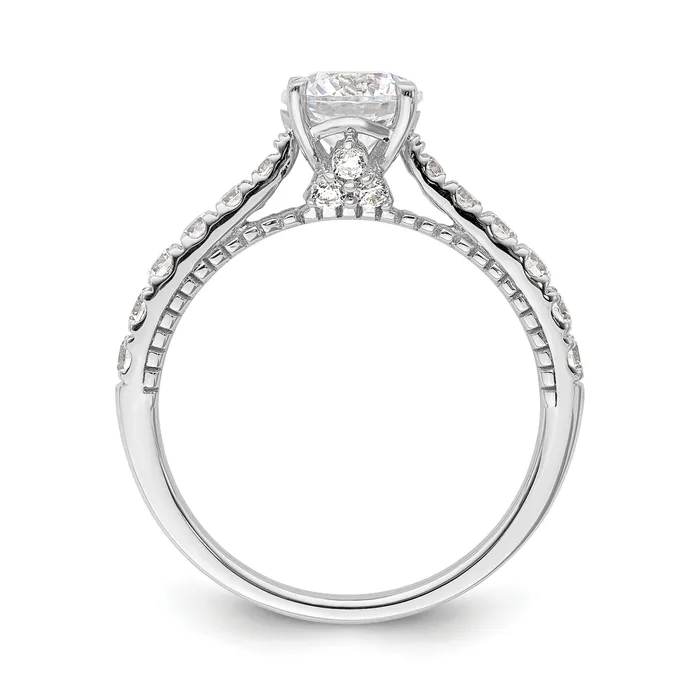 100ct CZ Solid Real 14K White Gold Engagement Ring Goldia Rings