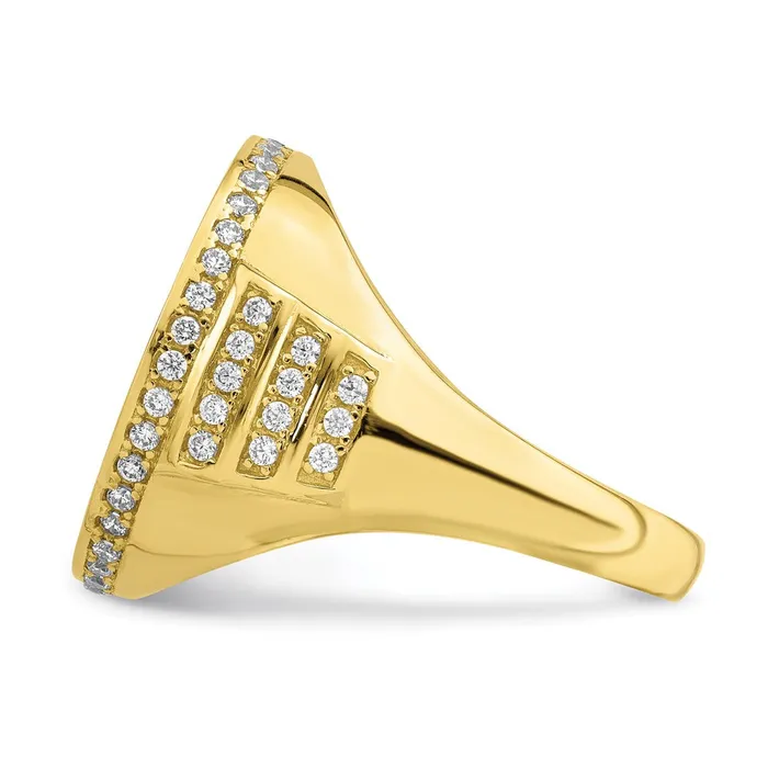 10K TwoTone Gold CZ Micropave Eagle Mens Ring Goldia Rings