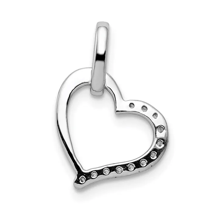 14k White Gold 115ct Real Diamond Heart Pendant Goldia Necklaces
