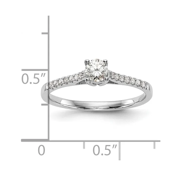 14K White Gold Complete Real Diamond PromiseEngagement Ring Goldiacom Rings