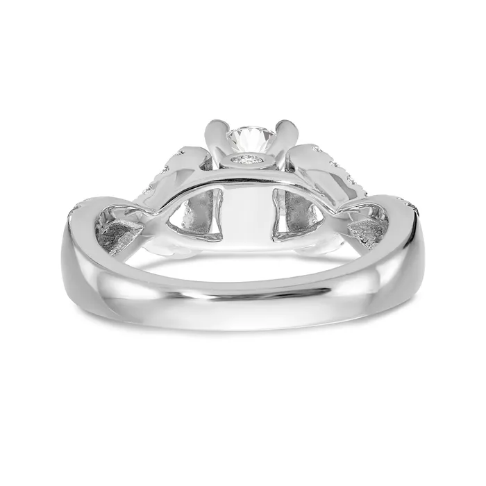 14k White Gold Peg Set Simulated Diamond Infinity Engagement Ring Goldiacom Rings