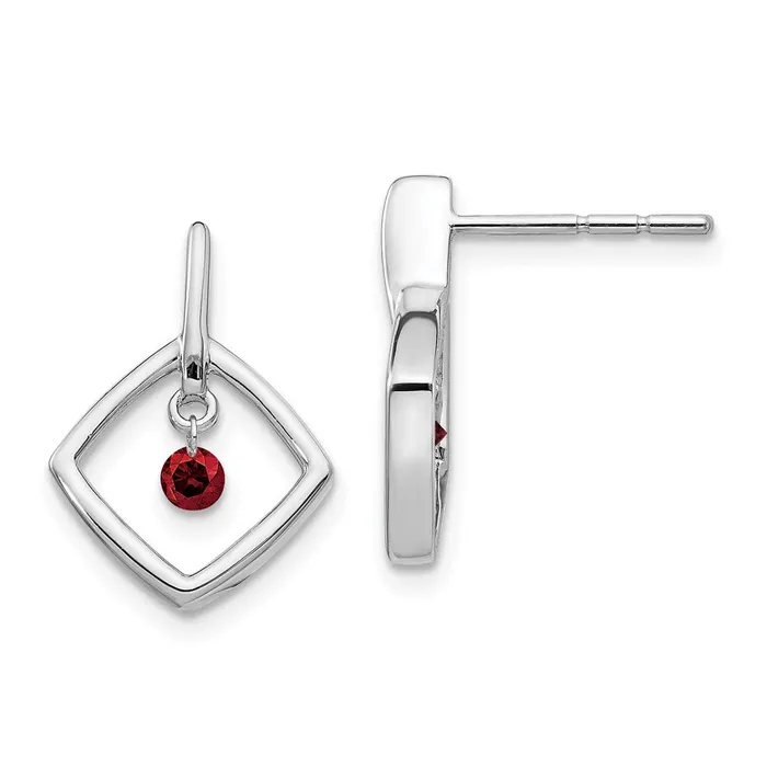 14k White Gold Red Real Diamond Earrings Goldia Earrings