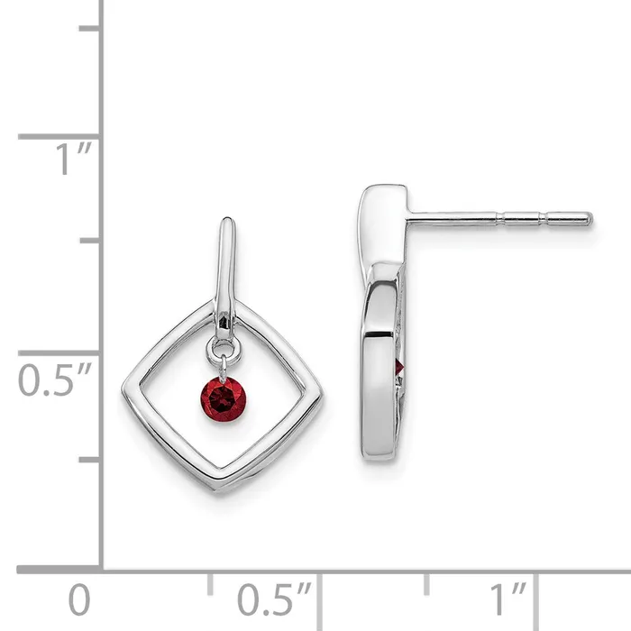 14k White Gold Red Real Diamond Earrings Goldia Earrings