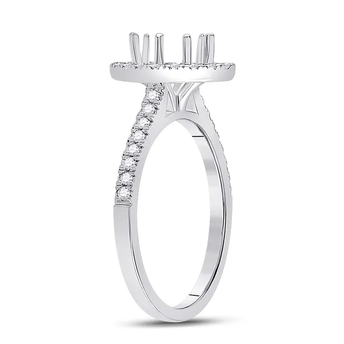 14k White Gold Round Diamond 12 Ct Center Marquise Bridal SemiMount Ring 13 Ctw gndatlanta Rings