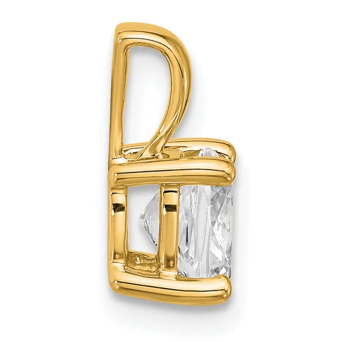 14k Yellow Gold 1 12 Ct Certified Lab Grown Diamond VSSI G Cushion Four Prong Pendant Goldia Necklaces