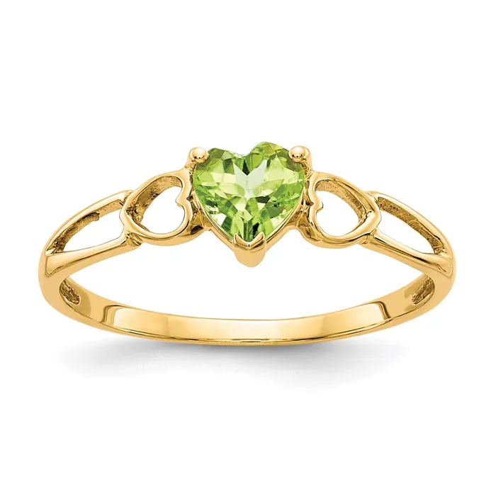 14K Yellow Gold Peridot Birthstone Ring Goldia Rings