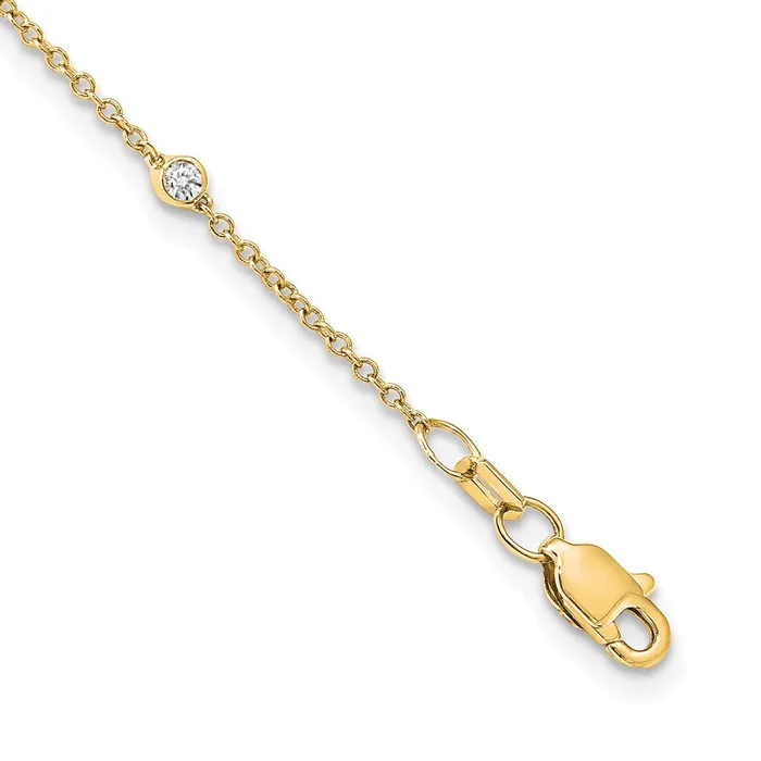 14K Yellow Gold True Origin Lab Grown Real Diamond VSSI D E F Fancy Station Necklace Goldia Necklaces