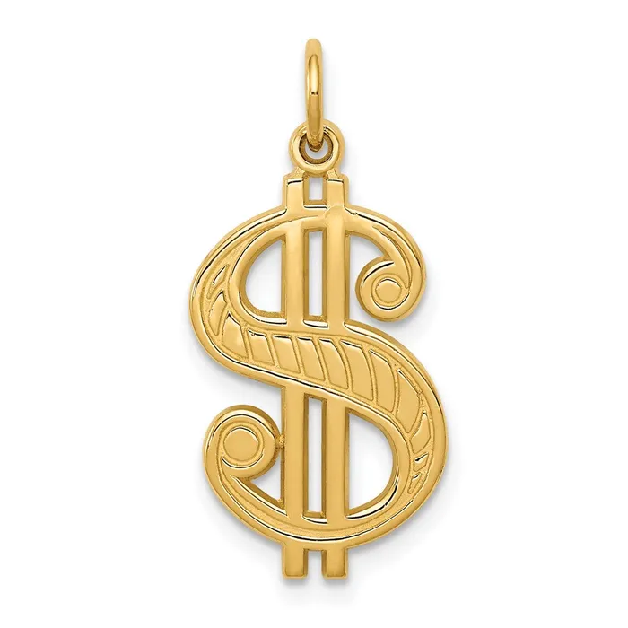 Charm Necklaces Goldia 14k Yellow Gold Dollar Sign Charm