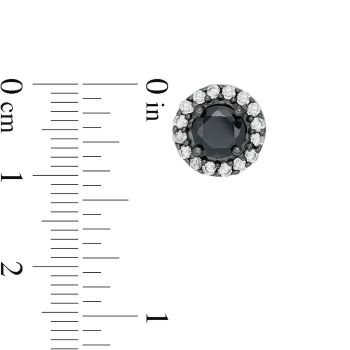 Earrings 263 CT TW Enhanced Black and White Diamond Frame Stud Earrings in 10K White Gold with Black Rhodium Goldia Earrings 263 CT TW Enhanced Black and White Diamond Frame Stud Earrings in 10K White Gold with Black Rhodium Goldia
