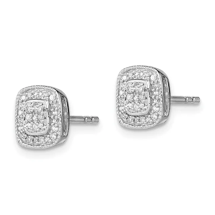 Earrings Goldia Sterling Silver Rhodium Diamond Post Earrings