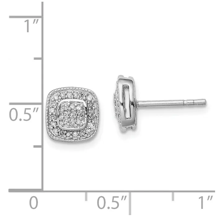 Earrings Goldia Sterling Silver Rhodium Diamond Post Earrings