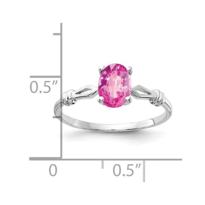 Goldia 14k White Gold 7x5mm Oval Pink Sapphire ring Rings