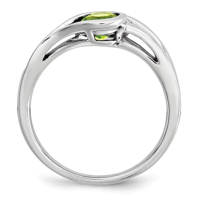 Goldia 14K White Gold Real Diamond u0026 Peridot Ring Rings