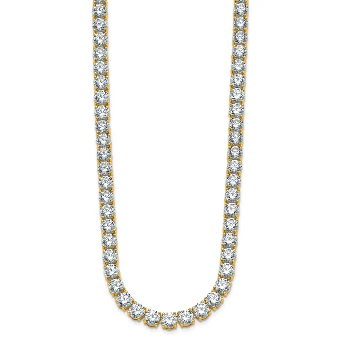 Goldia 14k Yellow Gold 53 78 Ct Lab Grown Diamond VSSI G Round 22 inch Straight Tennis Necklace Necklaces