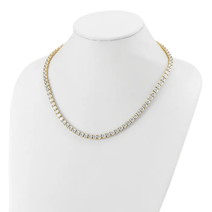 Goldia 14k Yellow Gold 53 78 Ct Lab Grown Diamond VSSI G Round 22 inch Straight Tennis Necklace Necklaces
