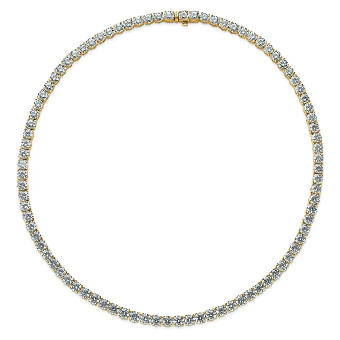 Goldia 14k Yellow Gold 53 78 Ct Lab Grown Diamond VSSI G Round 22 inch Straight Tennis Necklace Necklaces