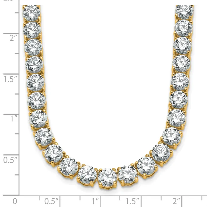 Goldia 14k Yellow Gold 53 78 Ct Lab Grown Diamond VSSI G Round 22 inch Straight Tennis Necklace Necklaces