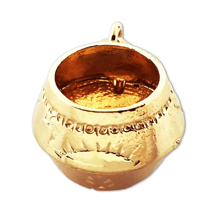 Goldia Charm Necklaces 14K Gold 3D Native Indian Pottery Charm