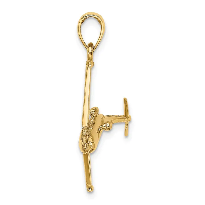 Goldia Charm Necklaces 14k Yellow Gold 3D Jet Charm