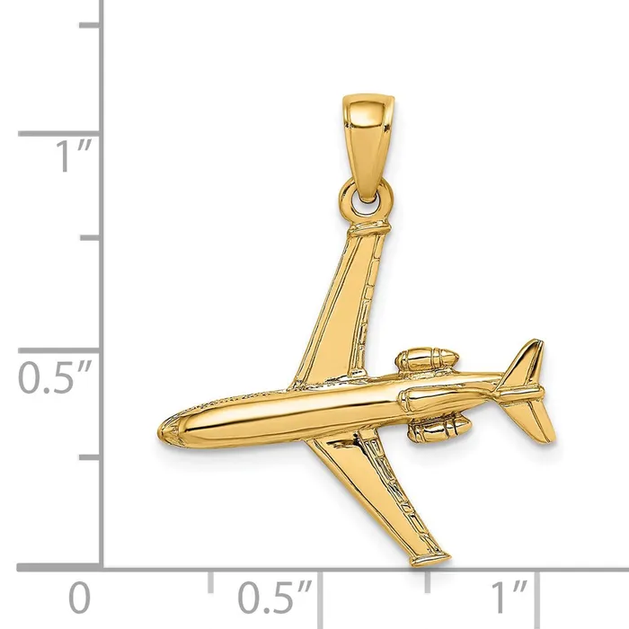 Goldia Charm Necklaces 14k Yellow Gold 3D Jet Charm
