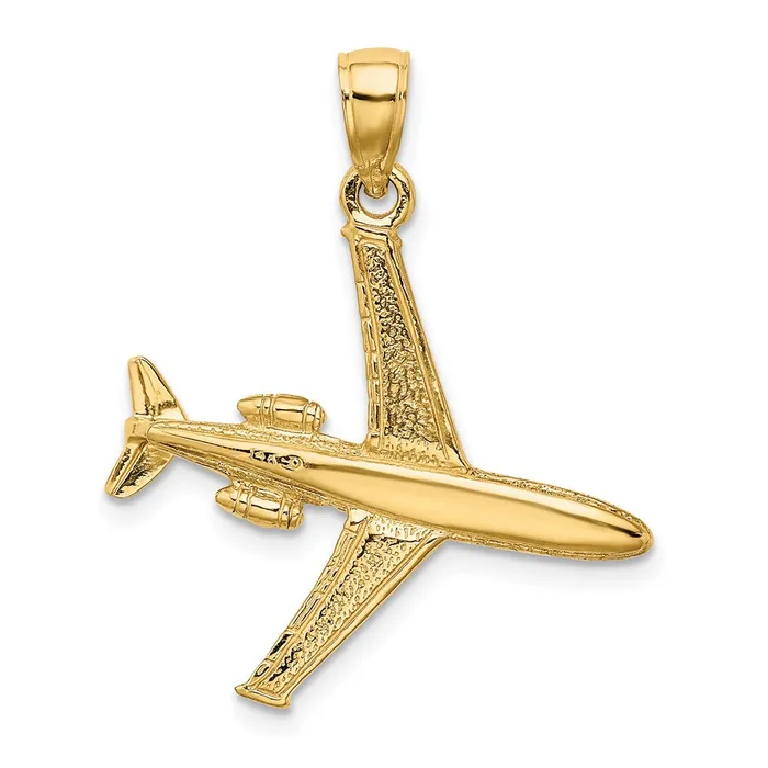 Goldia Charm Necklaces 14k Yellow Gold 3D Jet Charm
