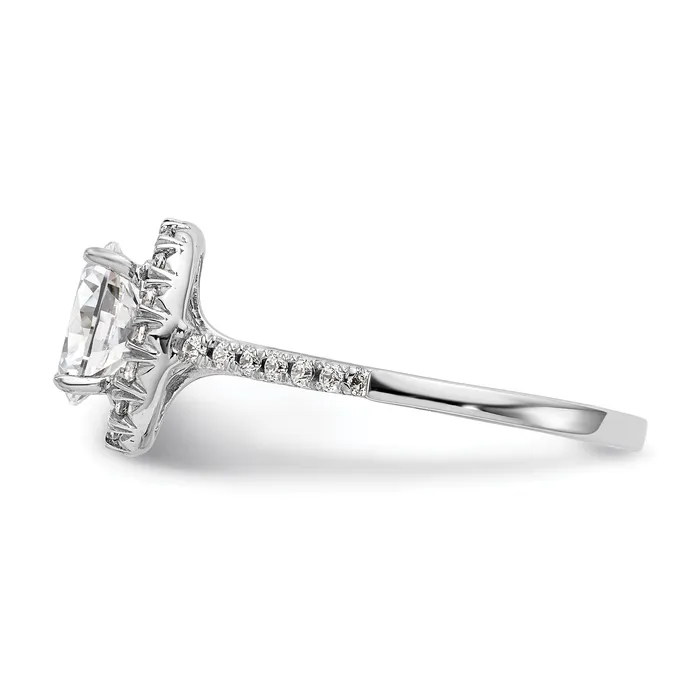 Goldiacom 14kw Oval Halo Simulated Diamond Engagement Ring Rings
