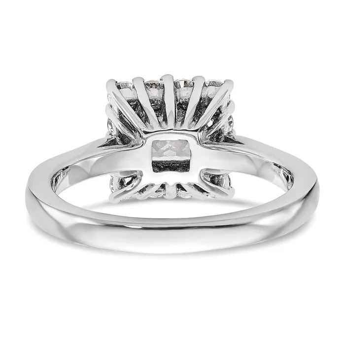 Goldiacom 14kw Princess Halo Engagement Simulated Diamond Ring Rings
