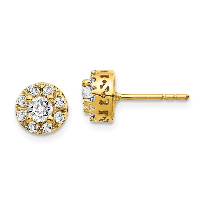 Goldia Earrings 14k Yellow Gold Real Diamond Semimount Stud Earrings