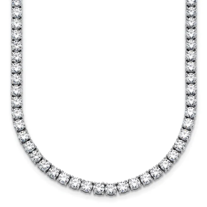 Goldia Necklaces 14k White Gold 18 Ct Lab Grown Diamond VSSI G Round 18 inch Straight Tennis Necklace Goldia Necklaces 14k White Gold 18 Ct Lab Grown Diamond VSSI G Round 18 inch Straight Tennis Necklace