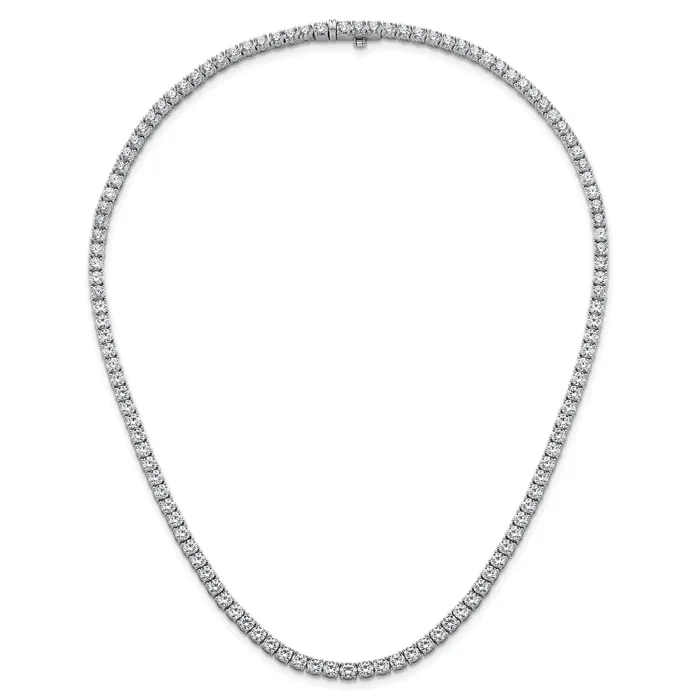 Goldia Necklaces 14k White Gold 18 Ct Lab Grown Diamond VSSI G Round 18 inch Straight Tennis Necklace