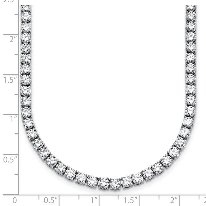 Goldia Necklaces 14k White Gold 18 Ct Lab Grown Diamond VSSI G Round 18 inch Straight Tennis Necklace
