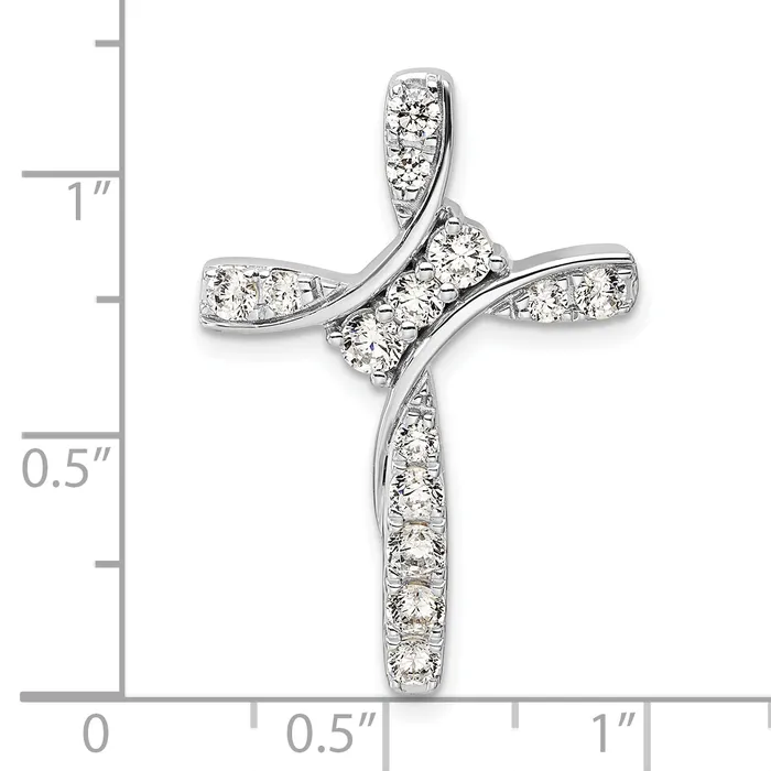Goldia Necklaces 14k White Gold 78 Ct Lab Grown Diamond VSSI G Chain Slide Pendant