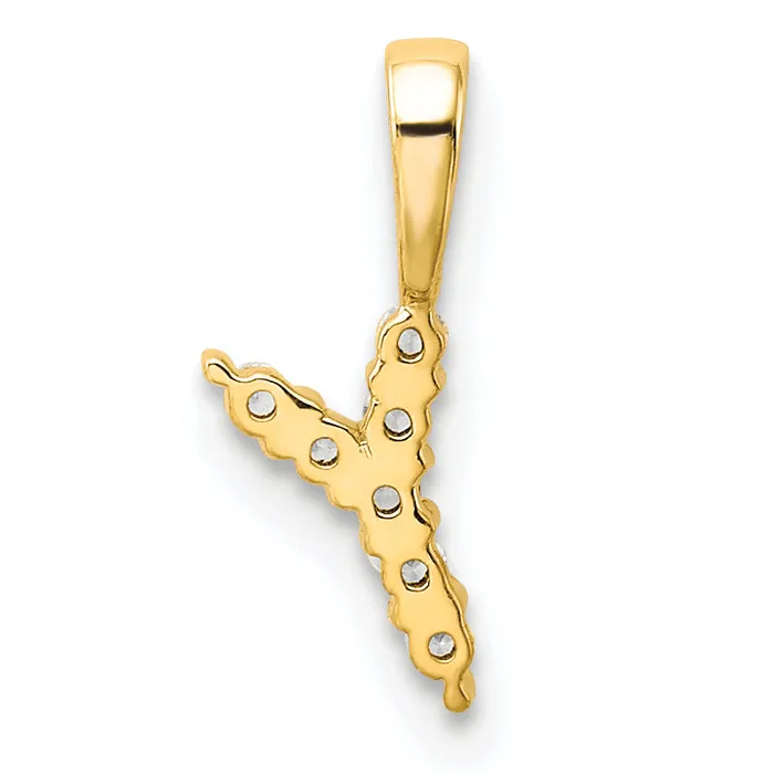 Goldia Necklaces 14k Yellow Gold 115 Ct Lab Grown Diamond VSSI G Letter Y Initial Pendant