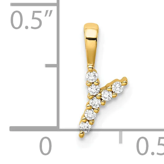 Goldia Necklaces 14k Yellow Gold 115 Ct Lab Grown Diamond VSSI G Letter Y Initial Pendant