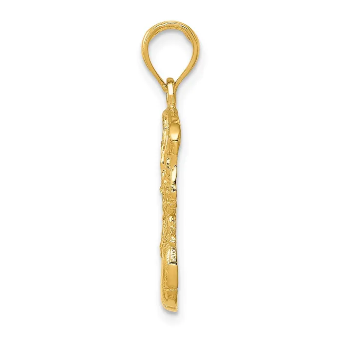 Goldia Necklaces 14k Yellow Gold Swoosh Basketball and Net Pendant