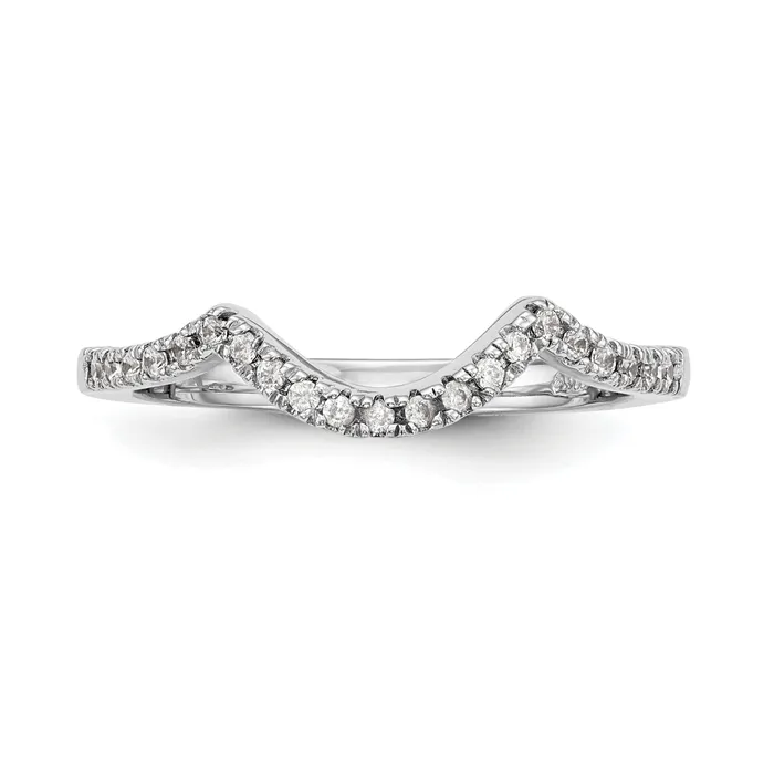 Goldia Rings 021ct CZ Solid Real 14K White Gold Wedding Wedding Band Ring