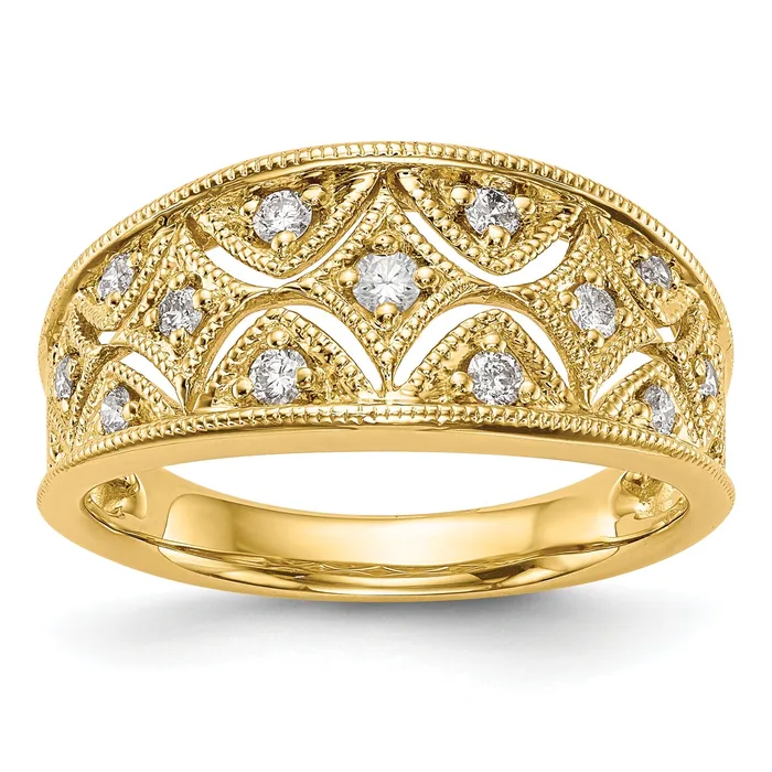 Goldia Rings 025ct CZ Solid Real 14K Wedding Band Ring