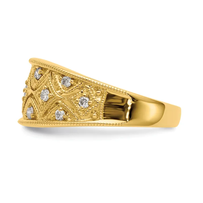 Goldia Rings 025ct CZ Solid Real 14K Wedding Band Ring