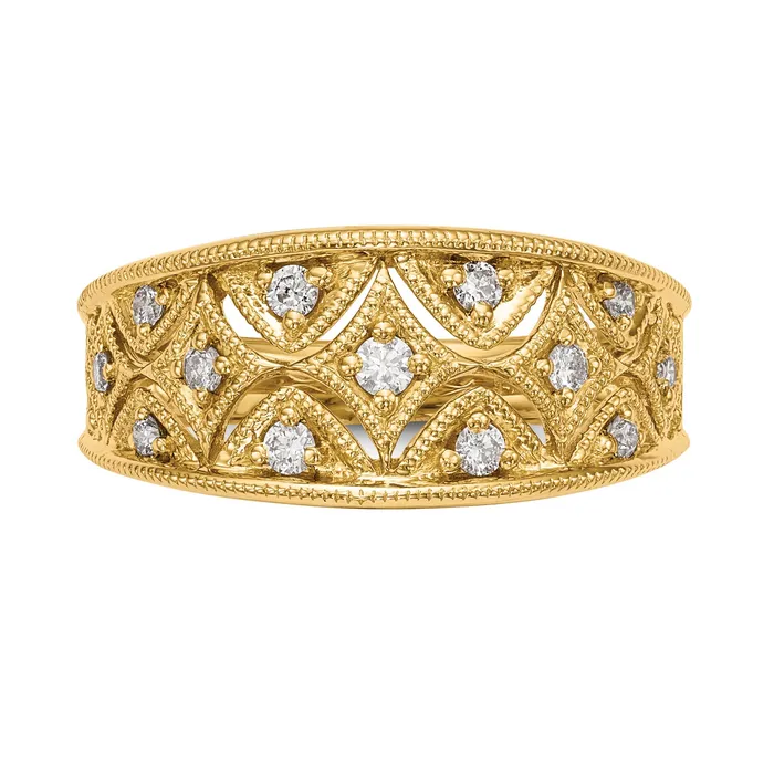 Goldia Rings 025ct CZ Solid Real 14K Wedding Band Ring