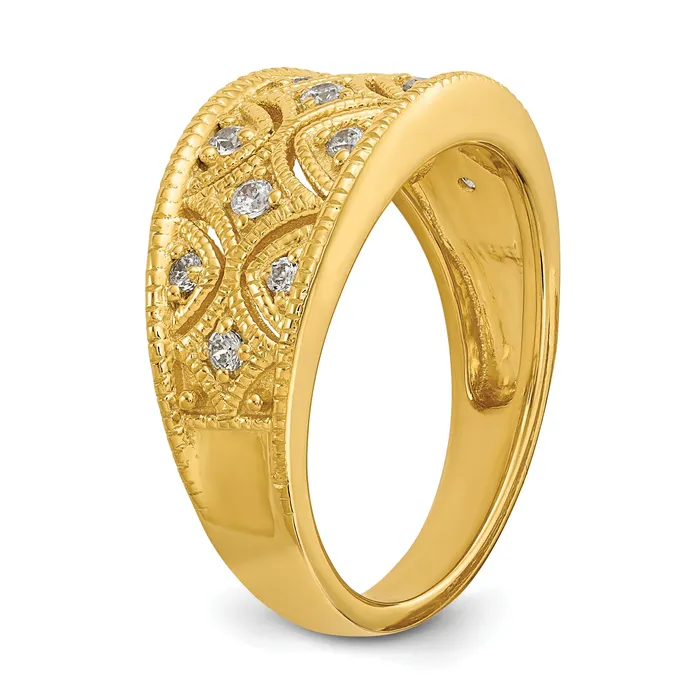 Goldia Rings 025ct CZ Solid Real 14K Wedding Band Ring