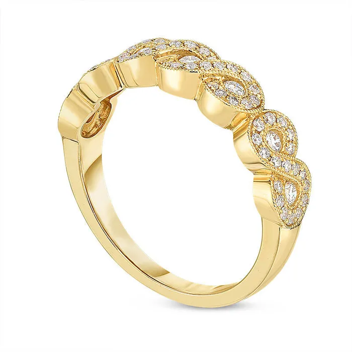 Goldia Rings 038 CT TW Natural Diamond Infinity Antique VintageStyle Band in Solid 10K Yellow Gold Goldia Rings 038 CT TW Natural Diamond Infinity Antique VintageStyle Band in Solid 10K Yellow Gold