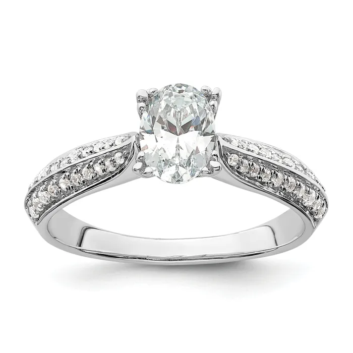 Goldia Rings 075ct CZ Solid Real 14k White Polish 34ct Oval Engagement Dia Ring Goldia Rings 075ct CZ Solid Real 14k White Polish 34ct Oval Engagement Dia Ring