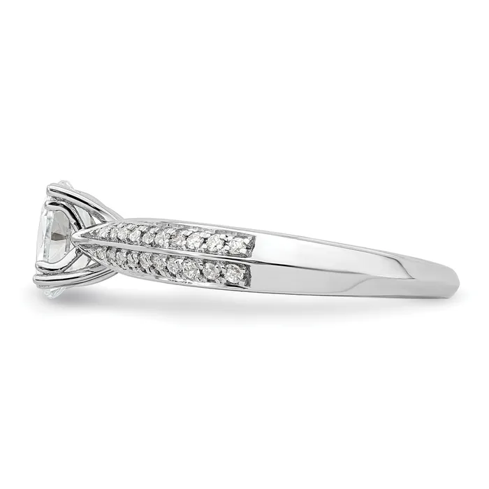 Goldia Rings 075ct CZ Solid Real 14k White Polish 34ct Oval Engagement Dia Ring