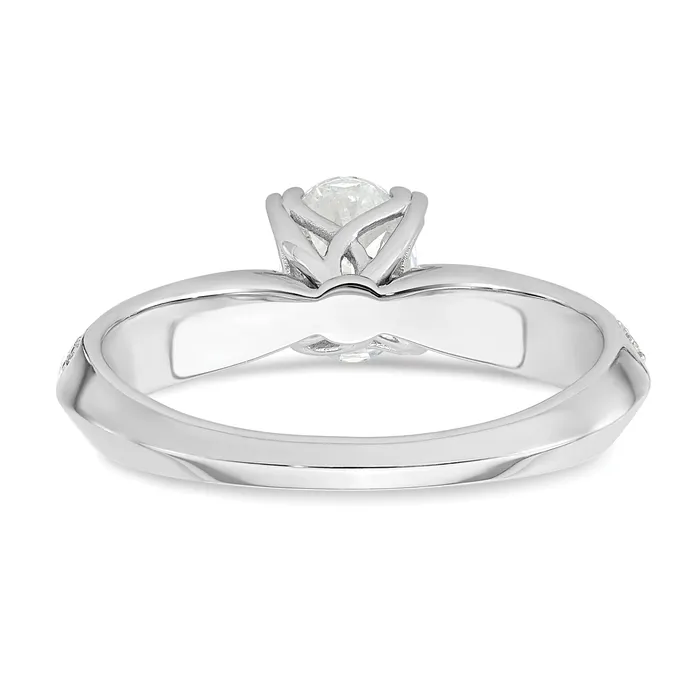 Goldia Rings 075ct CZ Solid Real 14k White Polish 34ct Oval Engagement Dia Ring